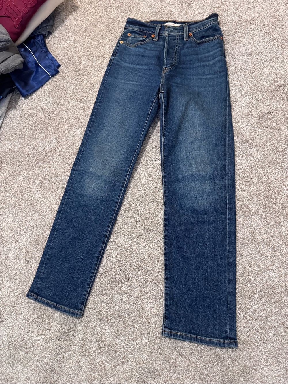 Levi's Women's Straight Leg Jeans in Dark Wash Blue